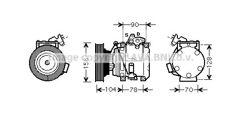 AVA QUALITY COOLING Компрессор, кондиционер TOK439